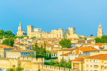 Sticker - Cityscape of Avignon with Palais des Papes and Cathedral of Our Lady, France