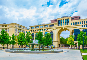 Poster - Fountain at Place de Thessalie in Montpellier, France