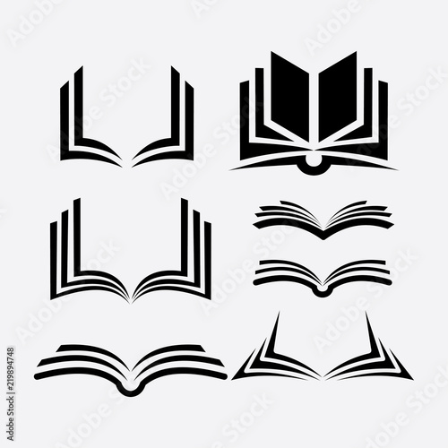 Set Of Book Logo Vector Silhouette Buy This Stock Vector And