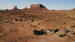 © alenamozhjer - Village near the Oljato–Monument Valley in Arizona.  Ranch house. Aerial view, from above, drone shooting