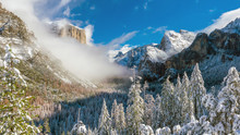 Beautiful View Of Yosemite National Park Winter Season In California