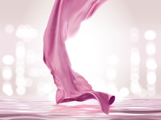 Pink wavy satin background