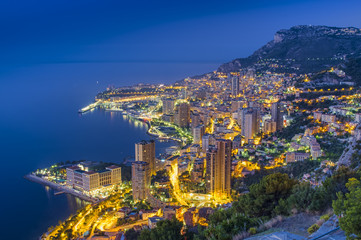 Monte Carlo city at night. Monaco