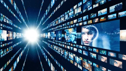 Aufkleber - Visual archives concept. Social networking.