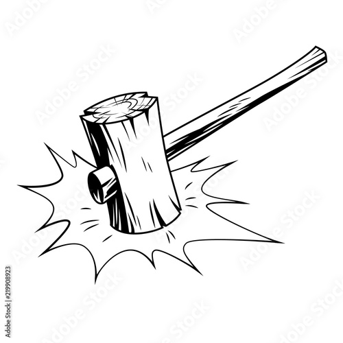 hammer in comic style. Tableau sur Toile