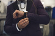 © artursfoto - Men wearing a formal suit with accesories