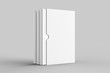 © Salih - Slipcase book mock up isolated on soft gray background. 3D illustration