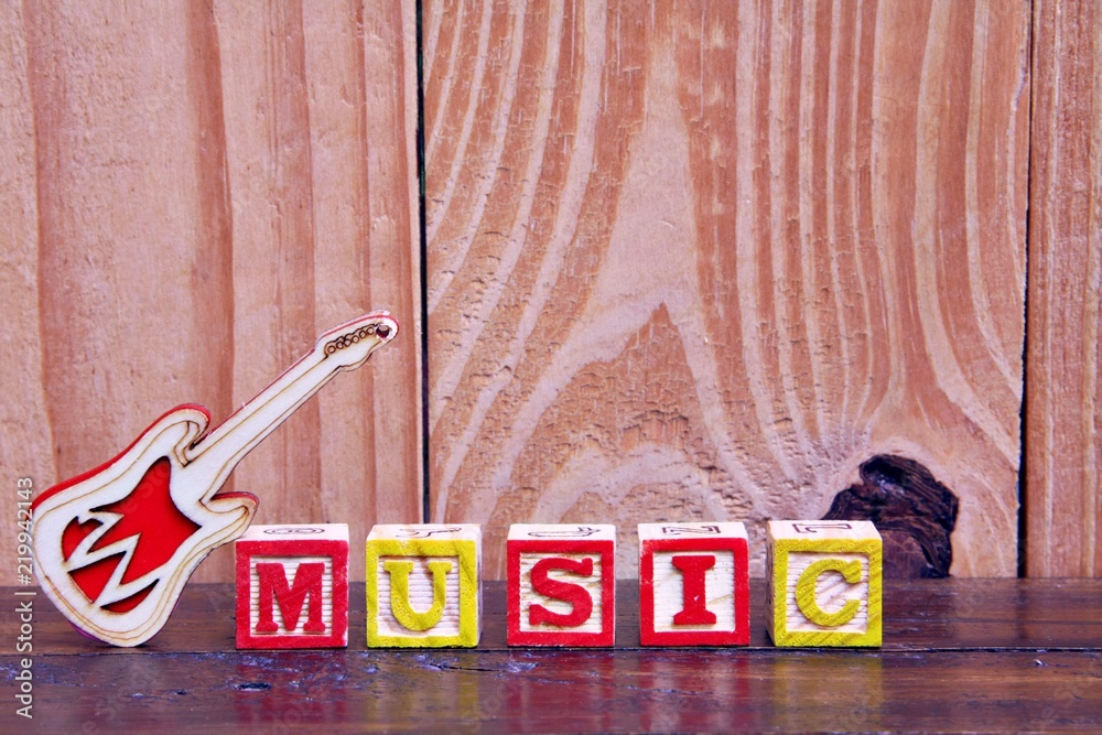 Letter Block In Word Music on wood Background Stock Photo | Adobe Stock
