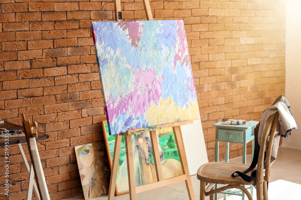 Interior of artist's workshop