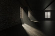 © Brilliant Eye - 3d rendering of medieval empty room with light rays at window