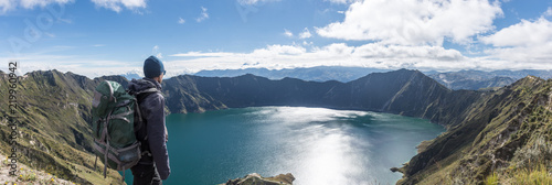 Fotomural Randonneur à Quilotoa, Équateur