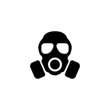 Respirator, Gas Mask. Flat Vector Icon Illustration. Simple Black Symbol On White Background. Respirator, Gas Mask Sign Design Template For Web And Mobile UI Element
