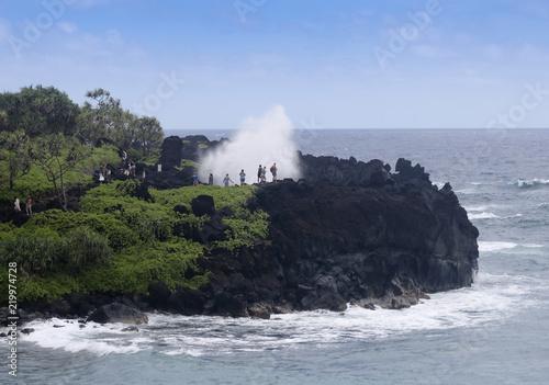 Fotografia, Obraz A Large Blowhole at Waianapanapa State Park, Maui, Hawaii
