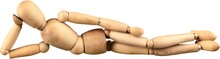 Miniature Wooden Mannequin In A Laying Down Pose