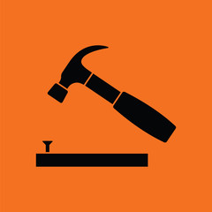 Sticker - Icon of hammer beat to nail