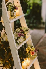 Wall Mural - Floral decorations in the spaces of a wedding restaurant.