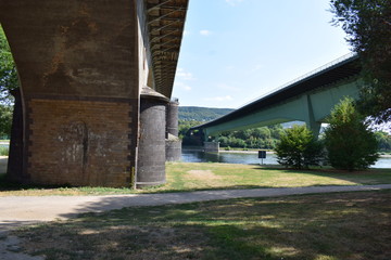 Canvas Print - Südbrücke und alte Eisenbahnbrücke Koblenz, 08/18