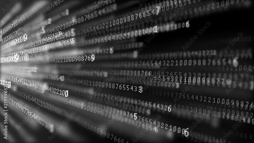 Data technology background. Big data visualization. Flow of data ...