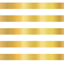 Gold Foil Stripe Seamless Vector Background. Horizontal Gold Lines On White Pattern. Elegant, Simple, Luxurious Design For Wallpaper, Scrap Booking, Banner, Wedding, Party Invite, Birthday Celebration