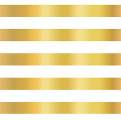 Wall Mural - Gold foil stripe seamless vector background. Horizontal gold lines on white pattern. Elegant, simple, luxurious design for wallpaper, scrap booking, banner, wedding, party invite, birthday celebration