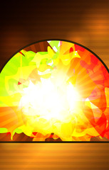 Poster - Arch with a bright color background