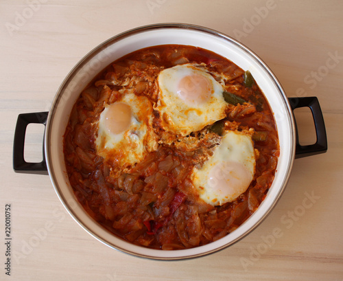 Cipollata Abruzzese Con Uova Al Sugo Di Pomodoro Stock Photo Adobe Stock