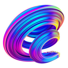 Aufkleber - Neon and holographic colored 3d twisted shape