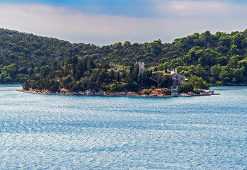 Wall Mural - Saint Mary monastery on a little island in Mljet national park - Croatia