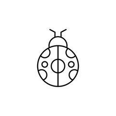 Poster - ladybug icon. Element of autumn icon for mobile concept and web apps. Thin line ladybug icon can be used for web and mobile