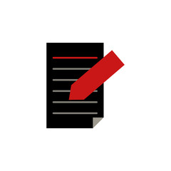 Poster - edit paper pencil icon. Element of text editor sign icon. Premium quality graphic design icon. Signs and symbols collection icon for websites, web design, mobile app