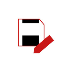 Poster - disk pencil icon. Element of text editor sign icon. Premium quality graphic design icon. Signs and symbols collection icon for websites, web design, mobile app