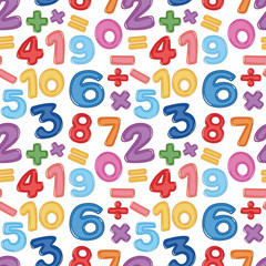 Wall Mural - a seamless number and math icon