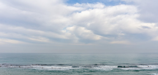 Sandy beach at mediterranean sea in Israel.