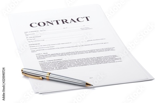 Fotomural Ballpoint pen on top of a contract