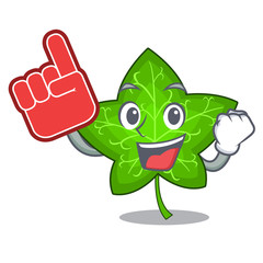 Poster - Foam finger mascot cartoon beautiful ivy leaf plant