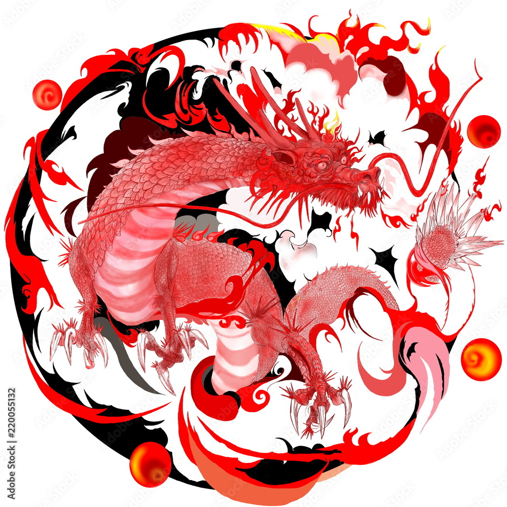 赤龍（せきりゅう-チーロン）中国やアジアの神話に見られる神獣。五行 赤龍