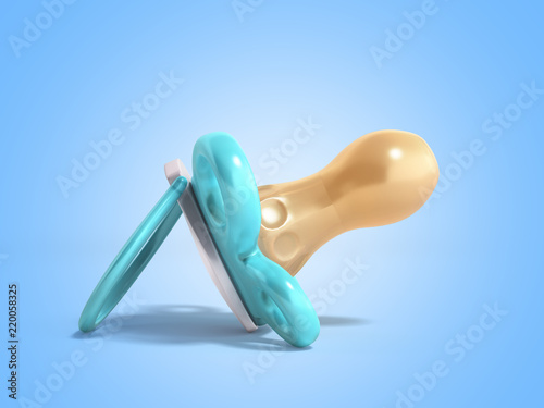 Fotografia, Obraz baby dummy 3D render illustration on blue background