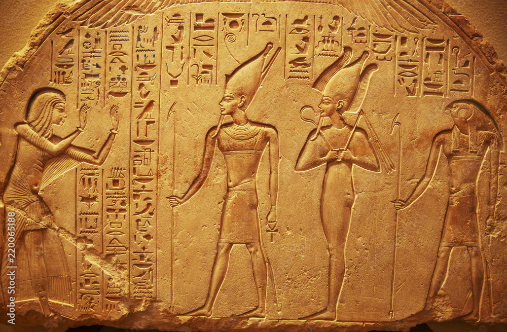 Ancient Egypt hieroglyphs - obrazy, fototapety, plakaty 
