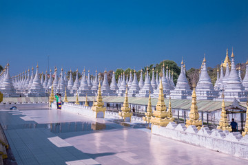 Buddha temple in the sunset dawn