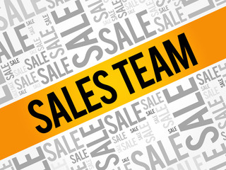 Sales Team word cloud collage, business concept background