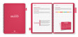 © castecodesign - Pink note book Vector realistic. 3d detailed illustrations