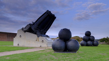 Panorama Of Mallets Mortar In The Front Of Fort Nelson - A Royal Armouries Museum - Near Portsmouth, Hampshire, UK