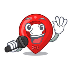 Sticker - Singing map pointer navigation pin mascot cartoon