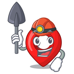 Sticker - Miner map pointer navigation pin mascot cartoon