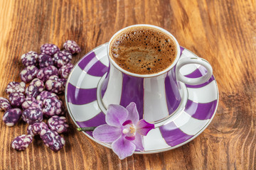 A cup of turkish coffee on the table