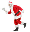 © Pixel-Shot - Running Santa Claus with money on white background