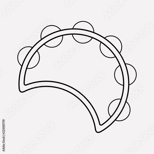 Fotomural Tambourine icon line element