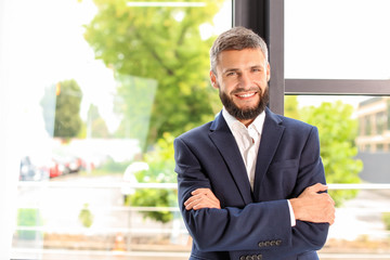 Wall Mural - Handsome businessman near window