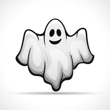 Vector Ghost On White Background