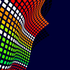 Poster - Disco background with bright colorful dots. Vector